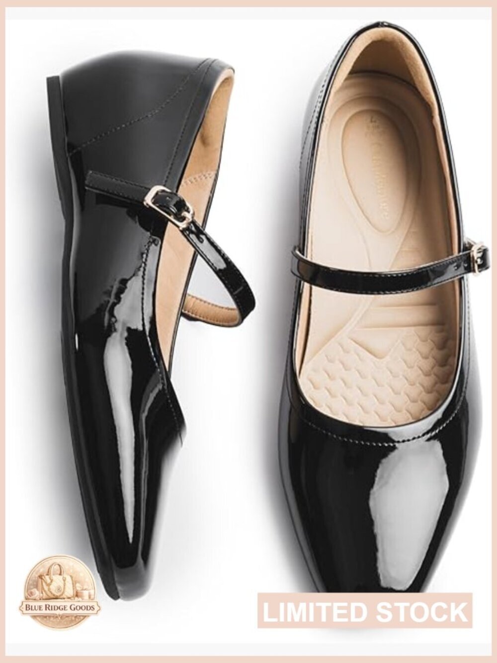 Mary Jane Flat Shoes with Arch Support and Hidden Wedge Heel